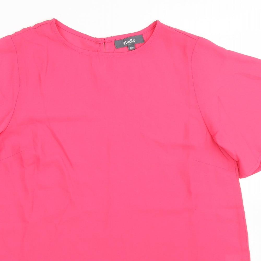 Womens UK Size 8 Studio Pink Basic Blouse