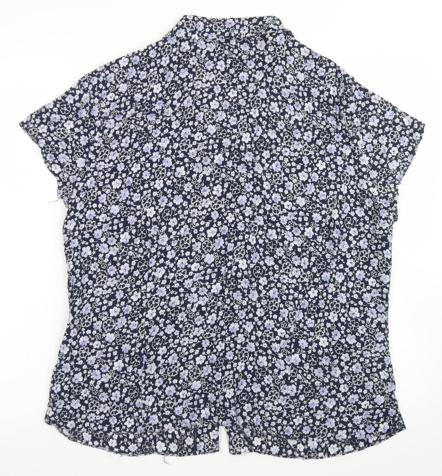 Womens UK Size 18 Anne Brooks Blue Basic Button-Up