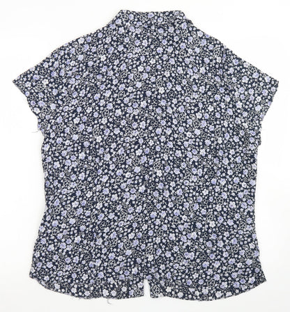 Womens UK Size 18 Anne Brooks Blue Basic Button-Up