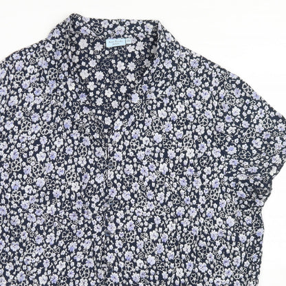 Womens UK Size 18 Anne Brooks Blue Basic Button-Up