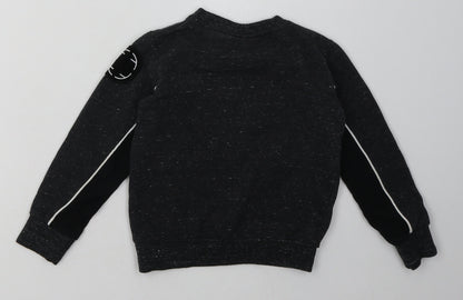 fabric flavours Boys Grey Geometric Cotton Pullover Sweatshirt Size 3-4 Years  Pullover - Iron Man