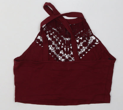 FOREVER 21 Womens Red  Cotton Cropped Tank Size M Crew Neck