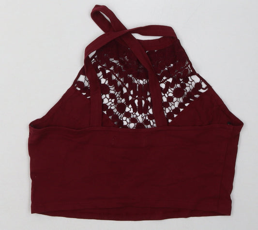 FOREVER 21 Womens Red  Cotton Cropped Tank Size M Crew Neck