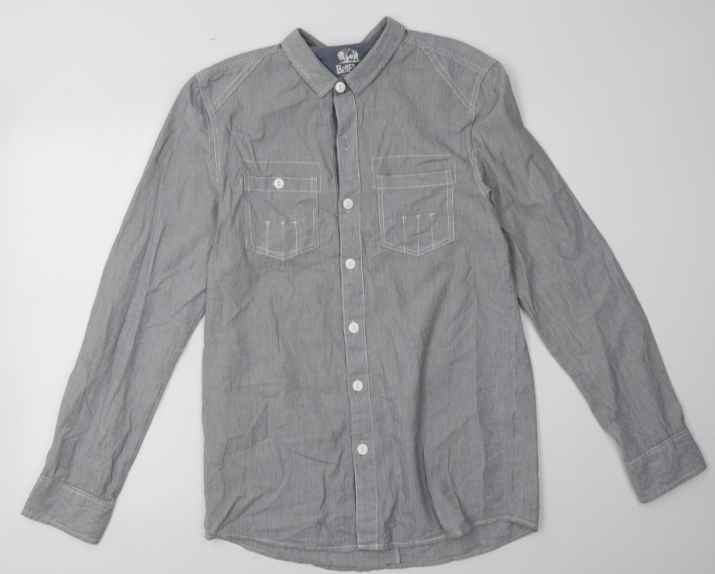 Mens UK Size M bellfields Blue  Button-Up Long Sleeve Casual Shirt