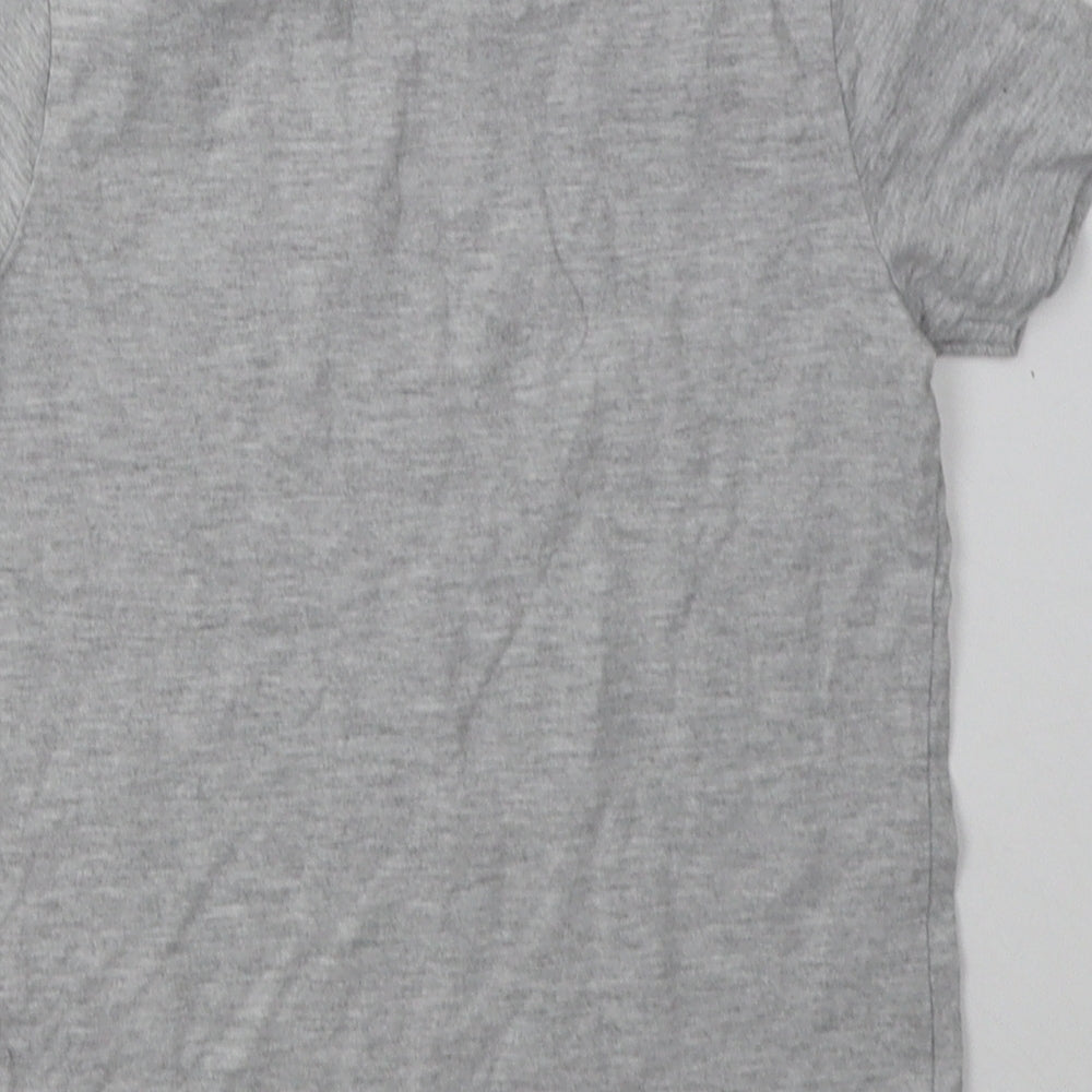 Marks and Spencer Boys Grey  Cotton Basic T-Shirt Size 5-6 Years Crew Neck Pullover