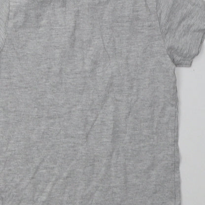 Marks and Spencer Boys Grey  Cotton Basic T-Shirt Size 5-6 Years Crew Neck Pullover