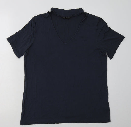 Womens UK Size 14 Dorothy Perkins Blue Basic T-Shirt