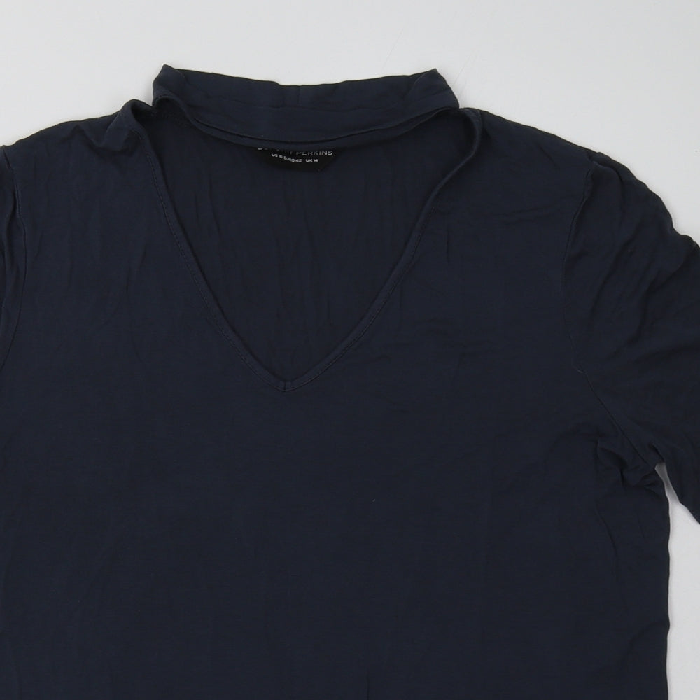 Womens UK Size 14 Dorothy Perkins Blue Basic T-Shirt