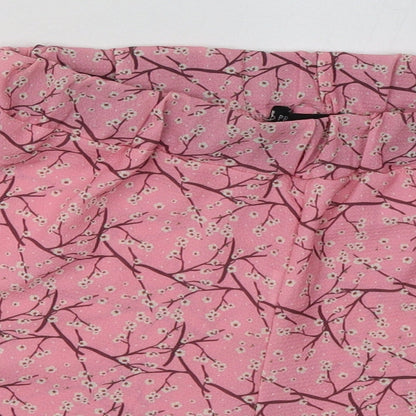 PRETTYLITTLETHING Womens Pink Geometric Polyester Cargo Shorts Size 10 L5 in Regular