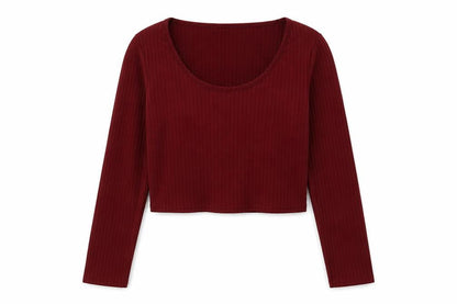 Front view of Boohoo women’s red polyester pullover sweatshirt, size UK 10, pullover - cropped