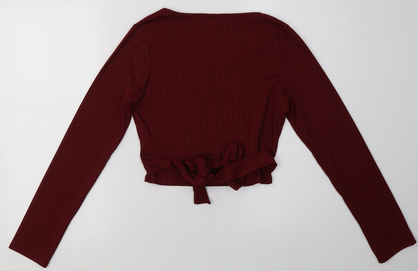 Boohoo Womens Red  Polyester Pullover Sweatshirt Size 10  Pullover - Cropped