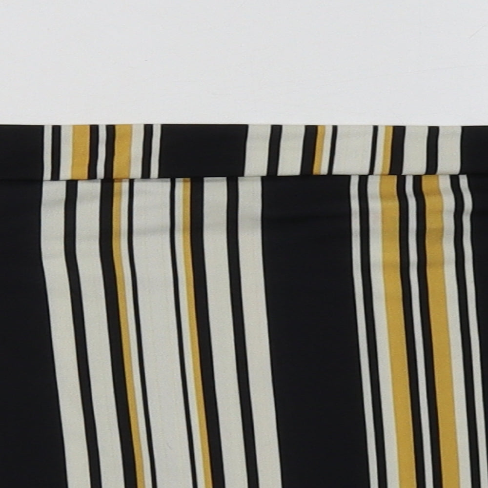 pink vanila Womens Yellow Striped Polyester Cropped Tank Size 10 Off the Shoulder