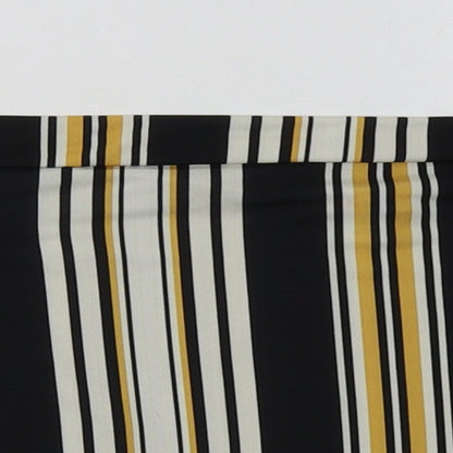 pink vanila Womens Yellow Striped Polyester Cropped Tank Size 10 Off the Shoulder