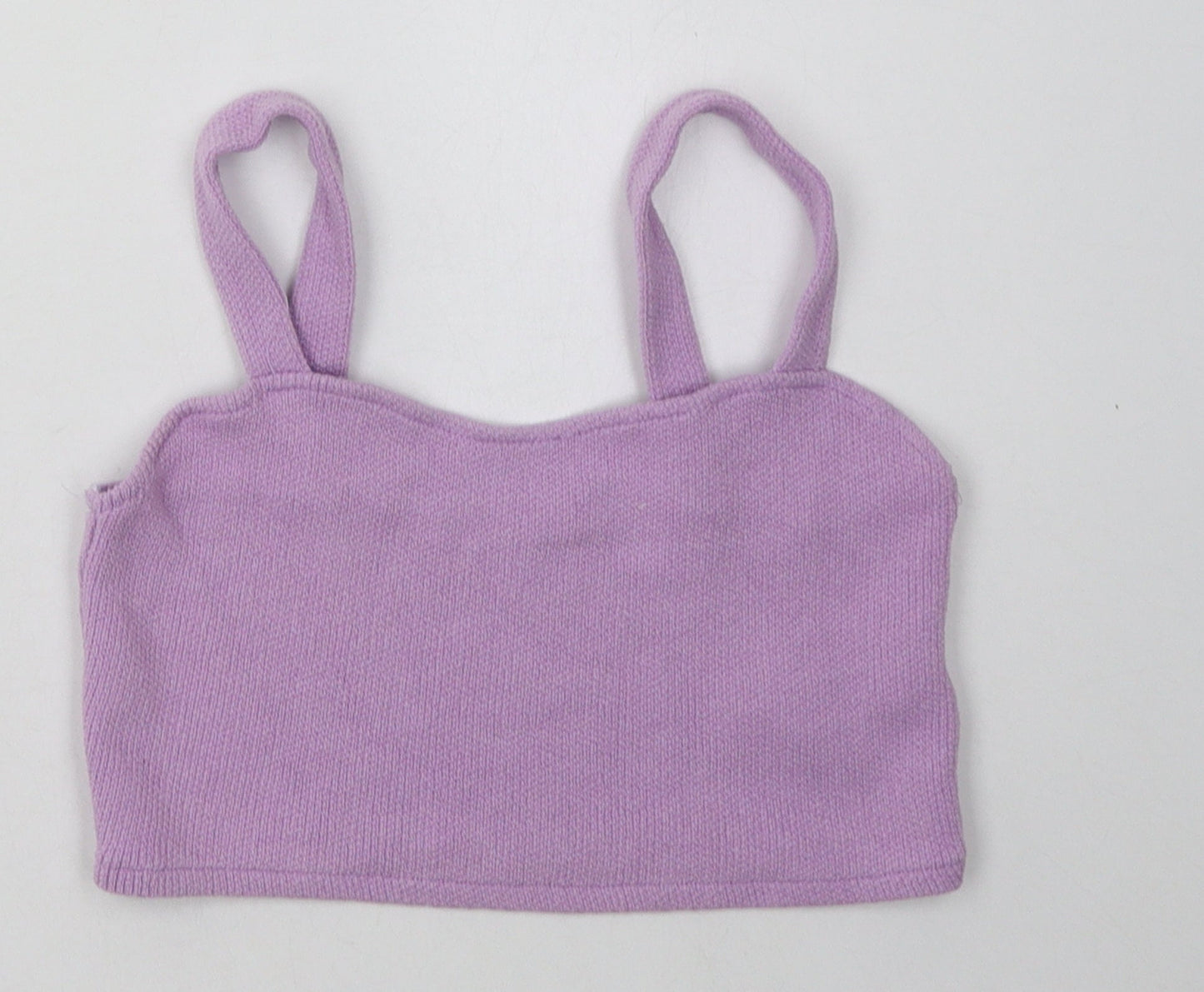 Womens UK Size S Pull&Bear Purple Cropped Tank