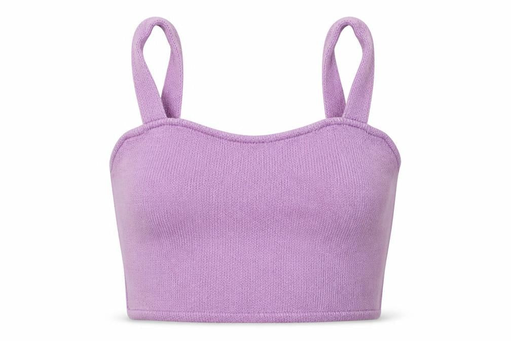 Womens UK Size S Pull&Bear Purple Cropped Tank