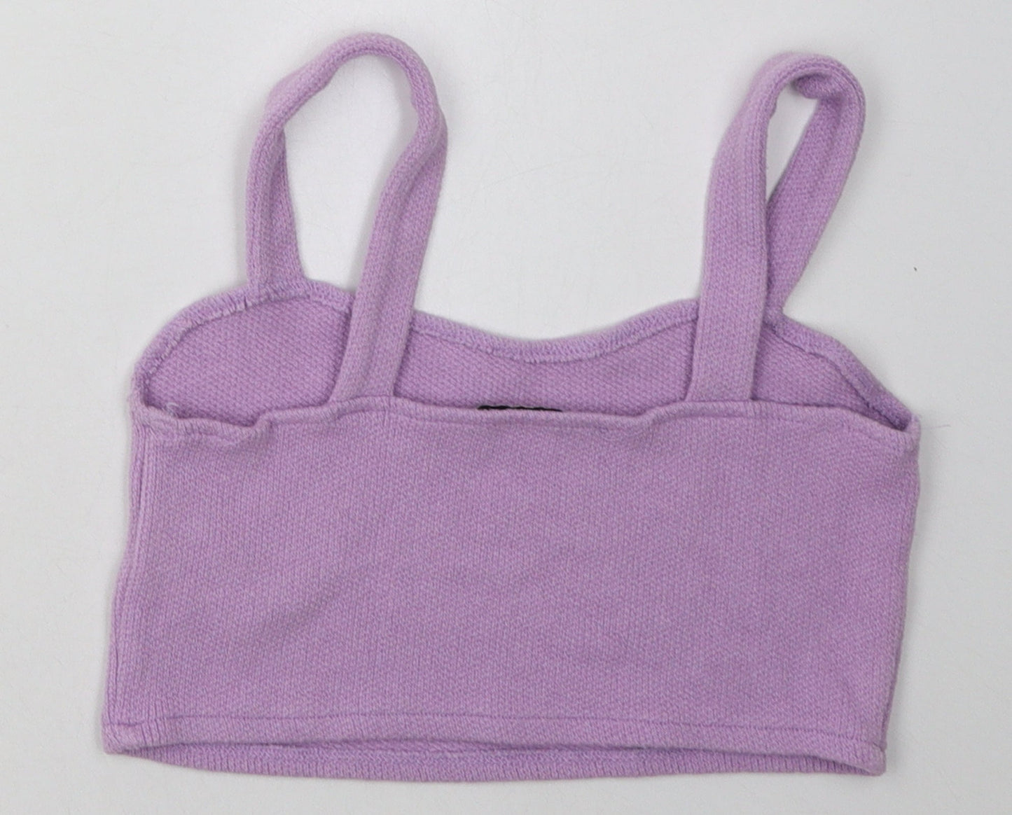 Womens UK Size S Pull&Bear Purple Cropped Tank