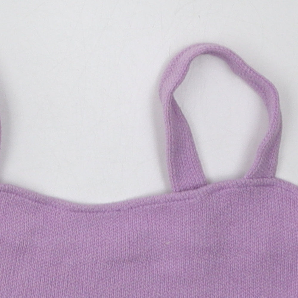 Womens UK Size S Pull&Bear Purple Cropped Tank