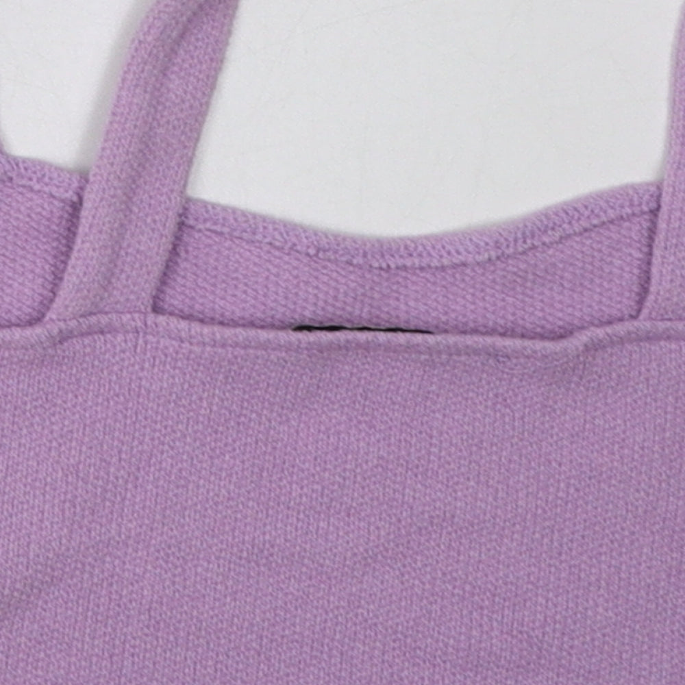 Womens UK Size S Pull&Bear Purple Cropped Tank