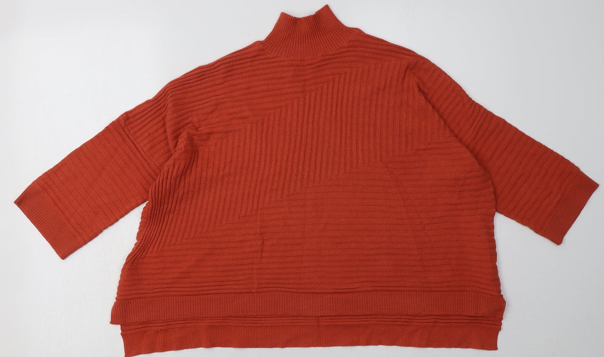 Additional front view of River Island women’s orange acrylic pullover sweatshirt, size S, pullover