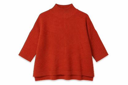 Front view of River Island women’s orange acrylic pullover sweatshirt, size S, pullover