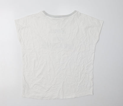 Cartoon Womens White  Cotton Basic T-Shirt Size 14 Crew Neck - you are amazing