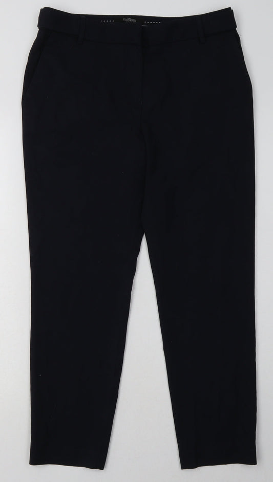 NEXT Womens Blue  Polyester Trousers  Size 10 L28 in Regular Hook & Eye