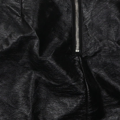 Primark Womens Black  Polyurethane A-Line Skirt Size 10   Zip