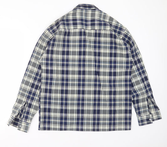 Mens UK Size M Island Republic Blue  Button-Up Long Sleeve Casual Shirt