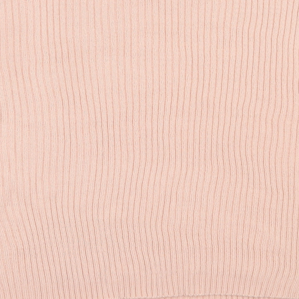 Nasty Gal Womens Pink Round Neck  Acrylic Pullover Jumper Size L