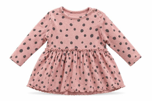 George Girls Pink Polka Dot Vinyl Fit & Flare  Size 3-6 Months  Round Neck