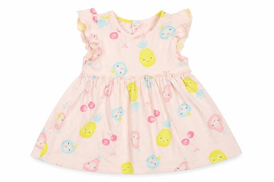 Matalan Girls Pink  Cotton Fit & Flare  Size 3-6 Months  Round Neck