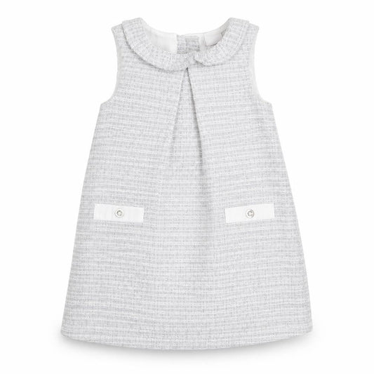 Mini Club Girls Grey  Cotton Shift  Size 3-6 Months  Round Neck