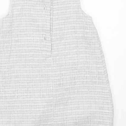 Mini Club Girls Grey  Cotton Shift  Size 3-6 Months  Round Neck