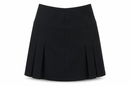 Front view of Monkhouse girls’ black polyester flare skirt, size L, regular