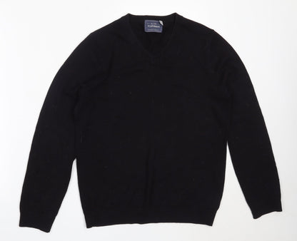 Topman Mens Blue V-Neck  Cotton Pullover Jumper Size S