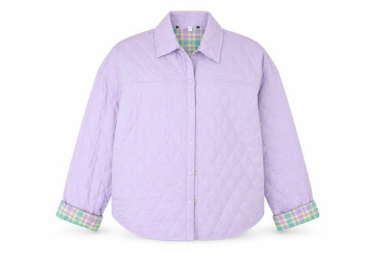 Front view of Preworn women’s purple jacket, size UK 6