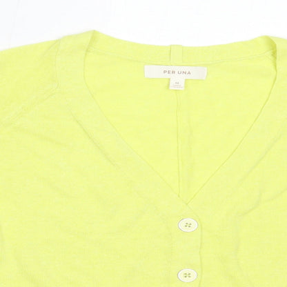 Womens UK Size M Per Una Green Cardigan Jumper