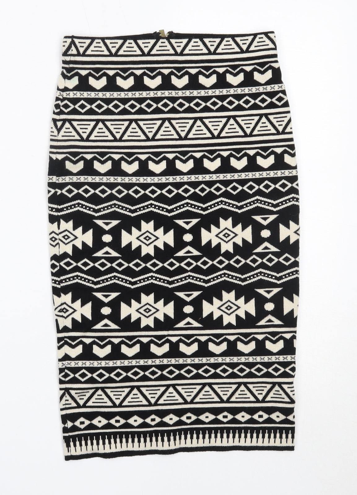 Atmosphere Womens Black Geometric Viscose Straight & Pencil Skirt Size 8