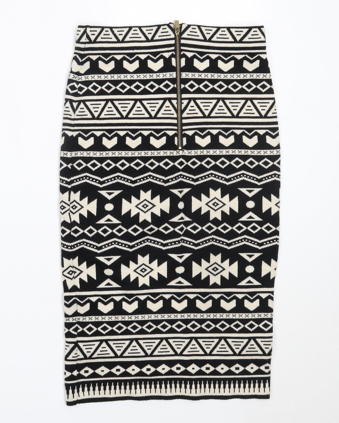 Atmosphere Womens Black Geometric Viscose Straight & Pencil Skirt Size 8