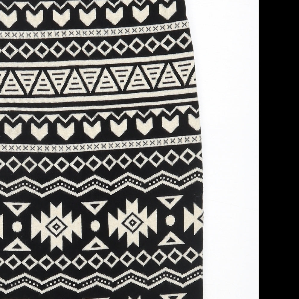 Atmosphere Womens Black Geometric Viscose Straight & Pencil Skirt Size 8