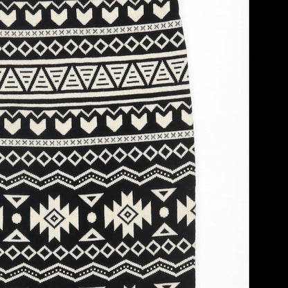 Atmosphere Womens Black Geometric Viscose Straight & Pencil Skirt Size 8