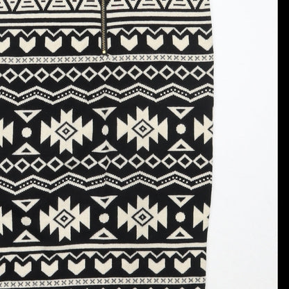 Atmosphere Womens Black Geometric Viscose Straight & Pencil Skirt Size 8