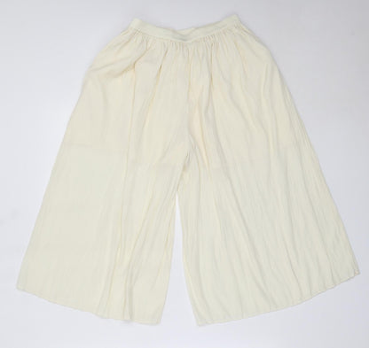 Uniqlo Girls Ivory  Polyester Cropped Trousers Size 13 Years  Regular