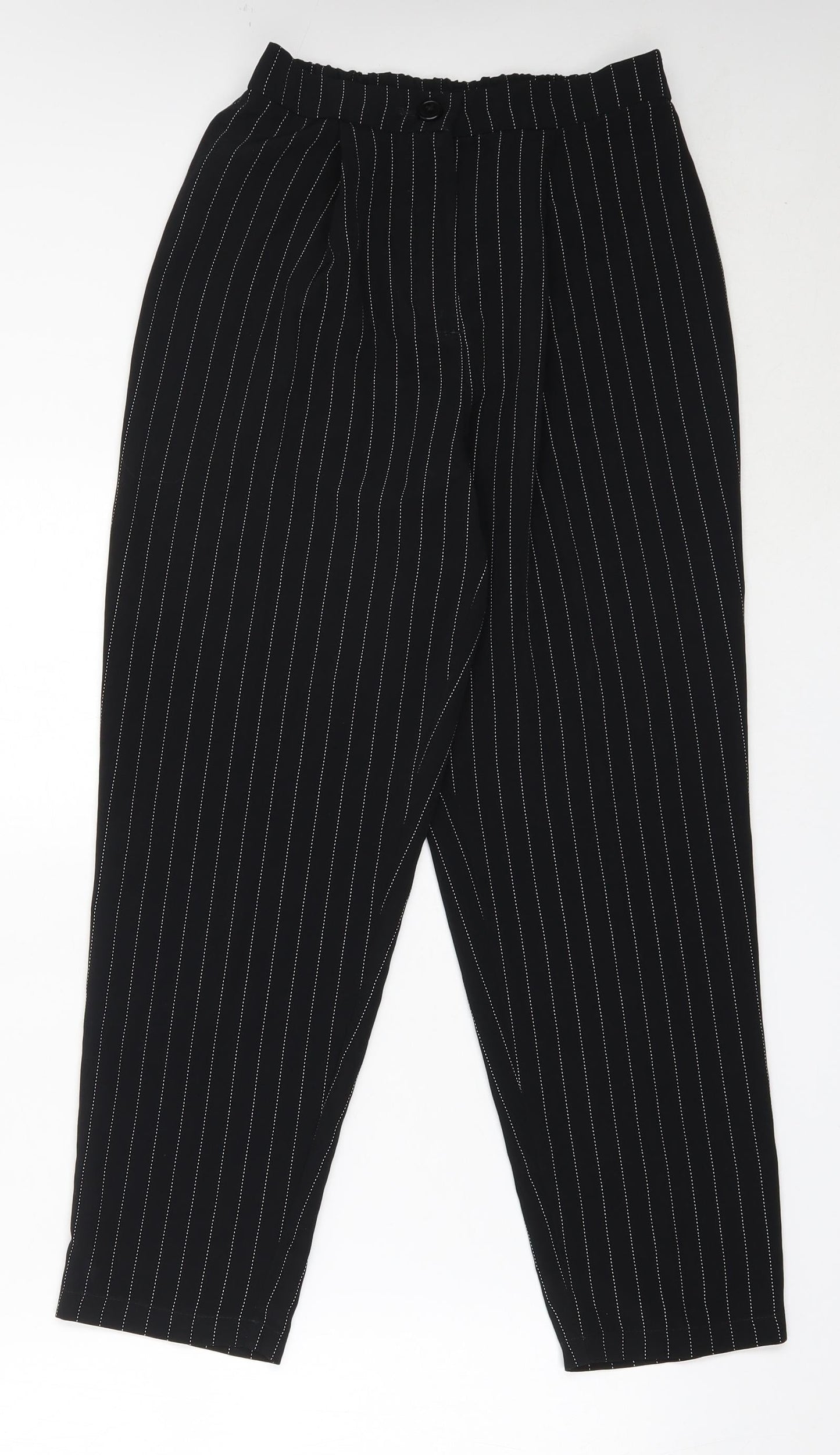 Womens UK Size 34 in H&M Regular Fit Capri Black Trousers