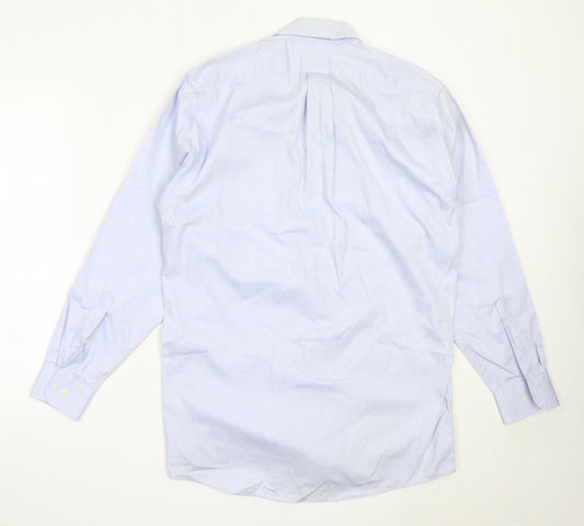 Arrow Mens Blue  Cotton  Button-Up Size 15 Collared