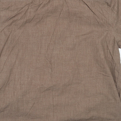 Mens UK Size M BHS Brown  Button-Up Short Sleeve Casual Shirt