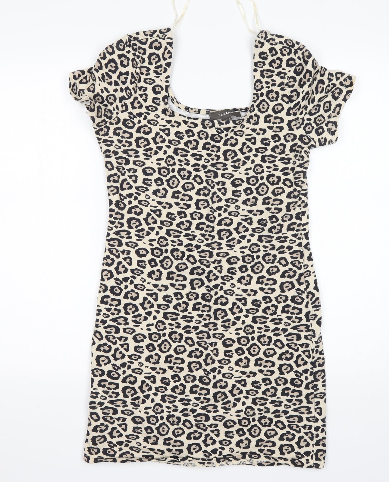 Primark Womens Multicoloured Animal Print Cotton Mini  Size 10  Round Neck