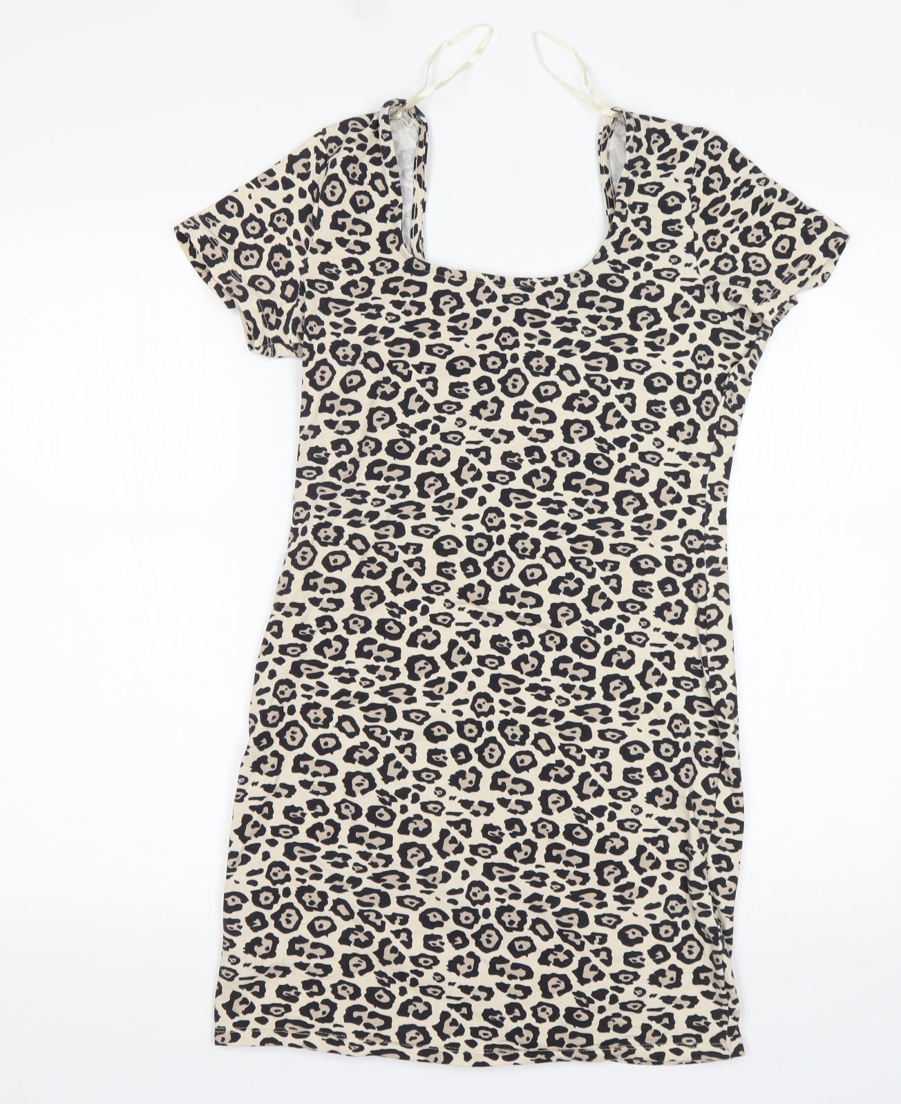Primark Womens Multicoloured Animal Print Cotton Mini  Size 10  Round Neck