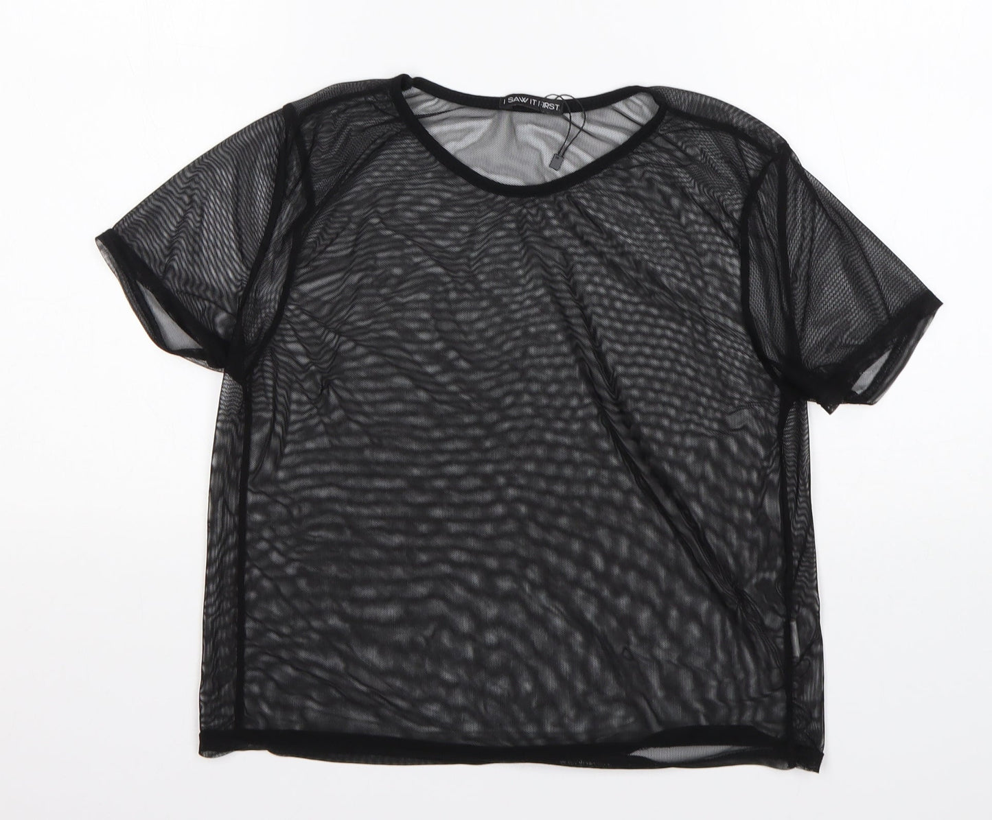 I SAW IT FIRST Womens Black  Viscose Basic Blouse Size 12 Round Neck