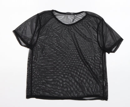 I SAW IT FIRST Womens Black  Viscose Basic Blouse Size 12 Round Neck